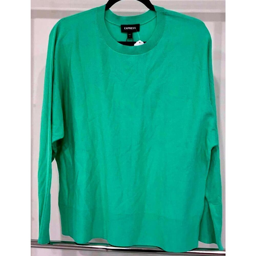 Express Lightweight Mint Green Crew Neck Sweater